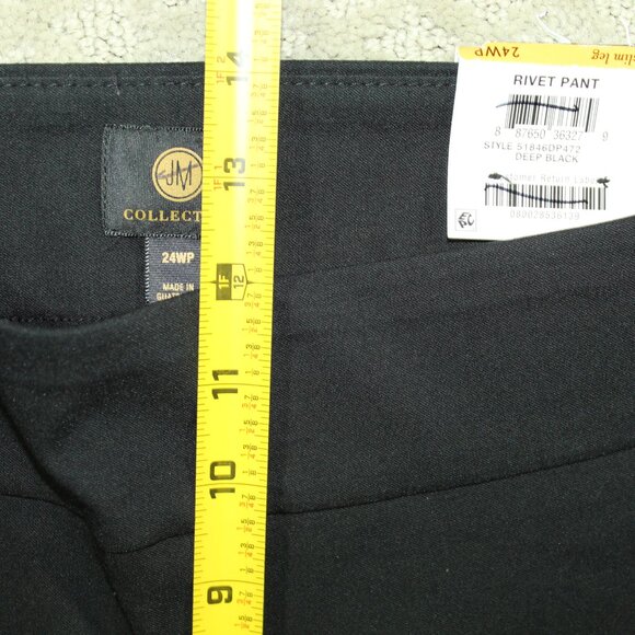 JM Collection Black Dress Pull On Rivet Pants Slim Leg Size 24WP Plus Petite NWT - Picture 6 of 8